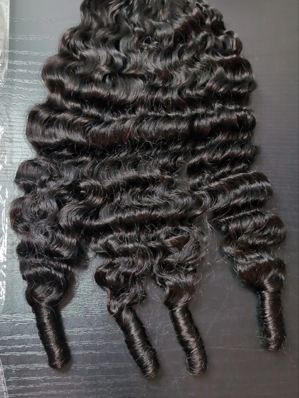 16 In 60 G 50 Strands Feather Crochet Human Hair 1B Natural Black Burmese